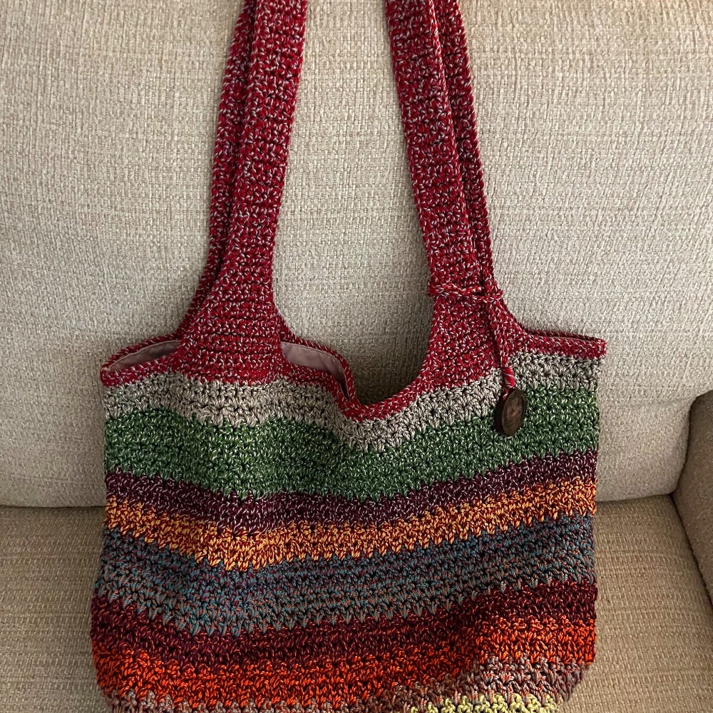 The Sak Crochet Boho Bucket Style Shoulder Handbag